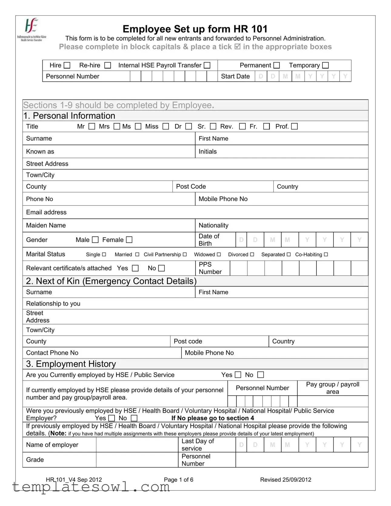 Fill Out Your Hr 101 V4 Form