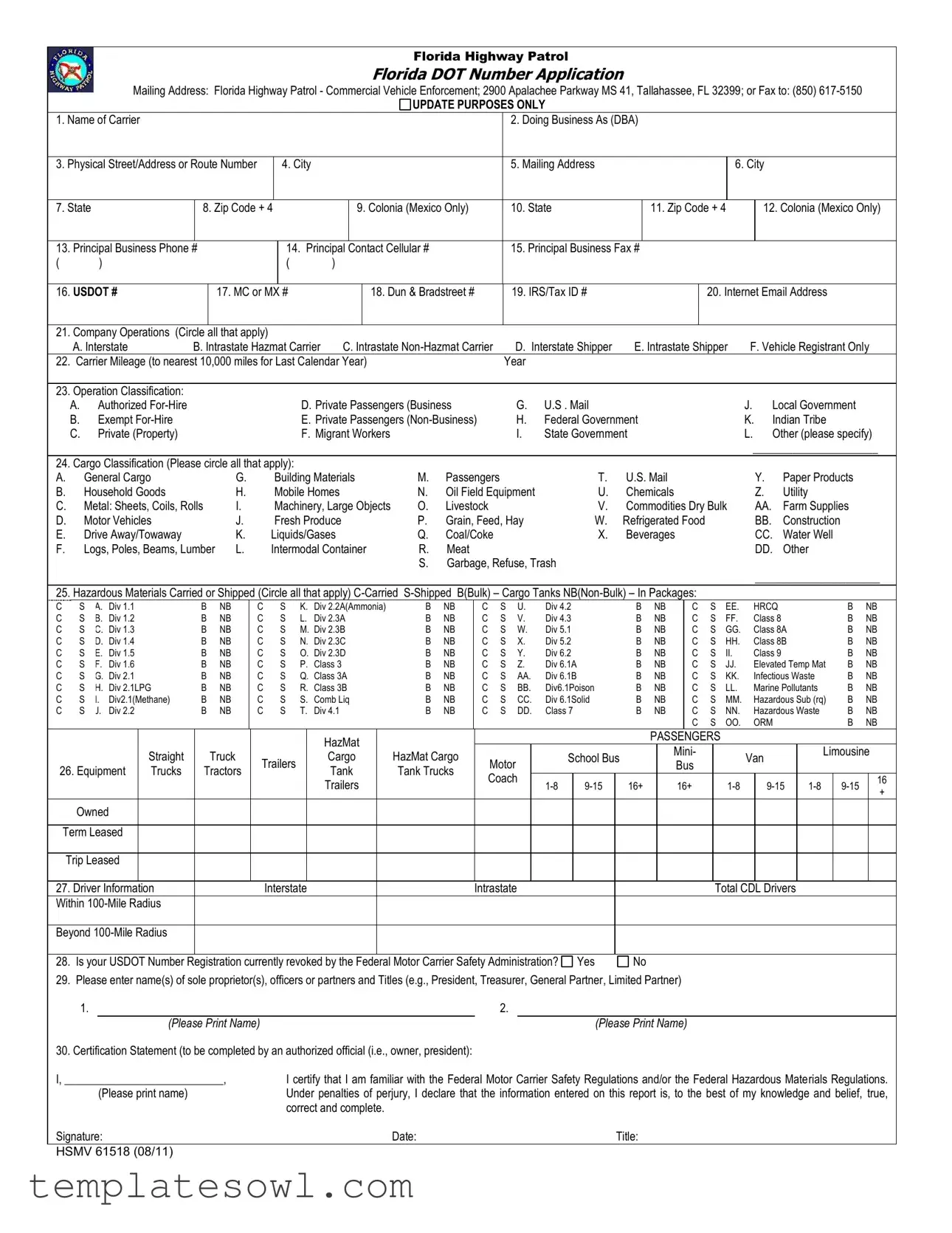 Fill Out Your Hsmv 61518 Form