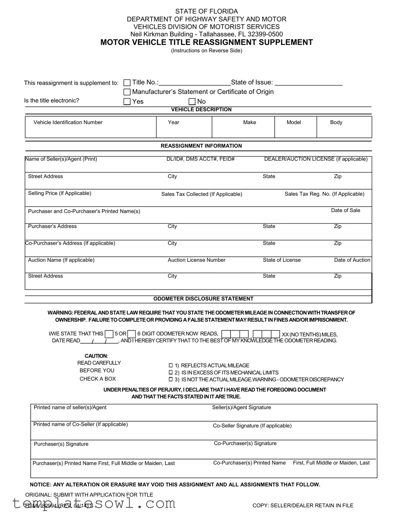 Fill Out Your Hsmv 82994 Form