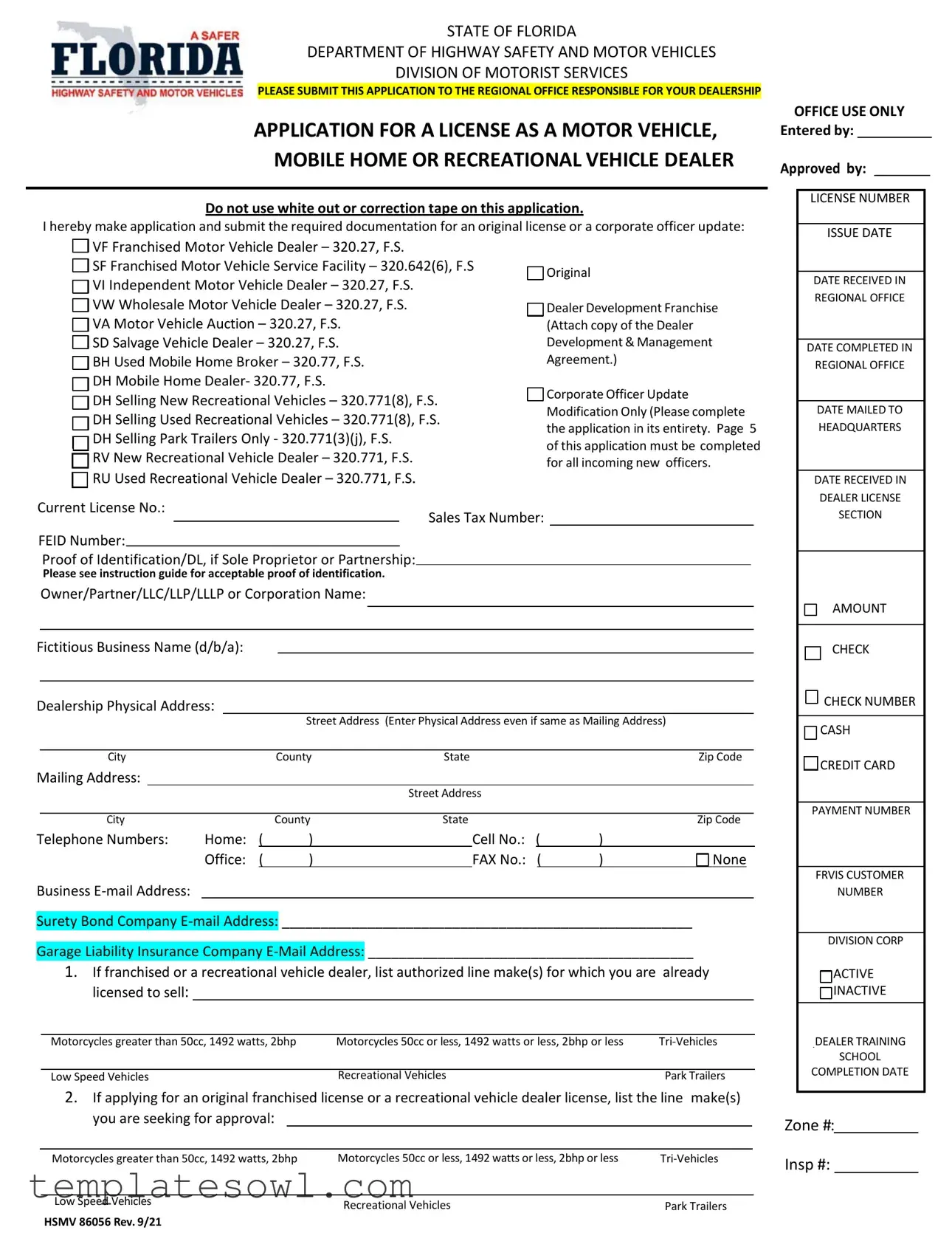 Fill Out Your Hsmv 86056 Form
