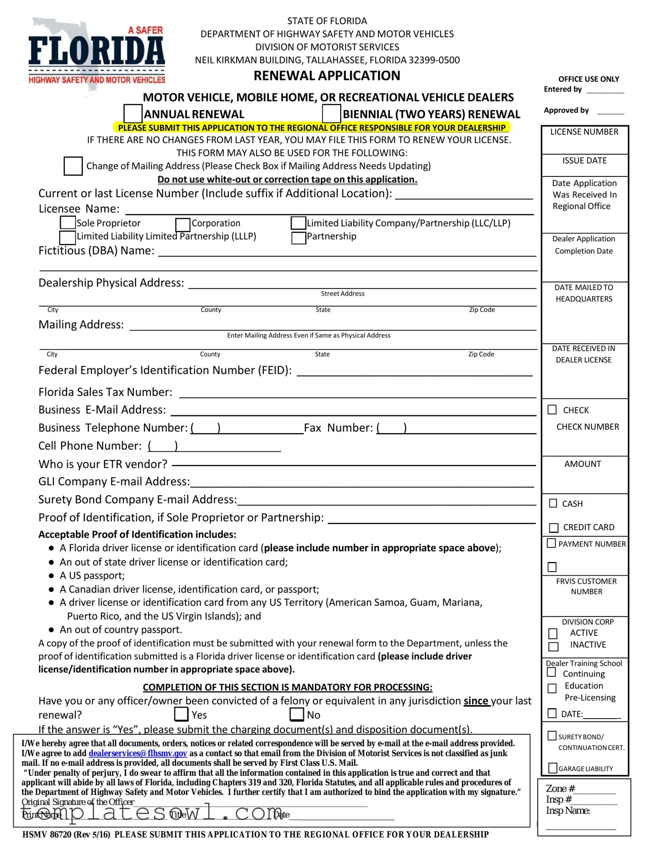 Fill Out Your Hsmv 86720 Form