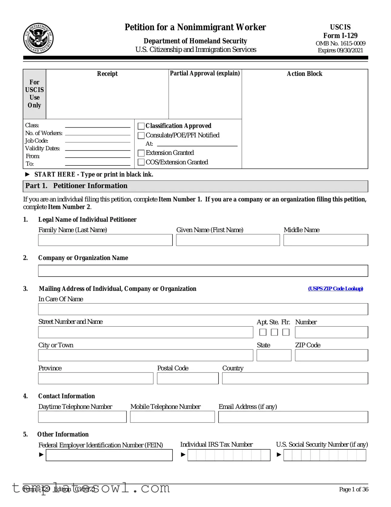 Fill Out Your I 129 Form