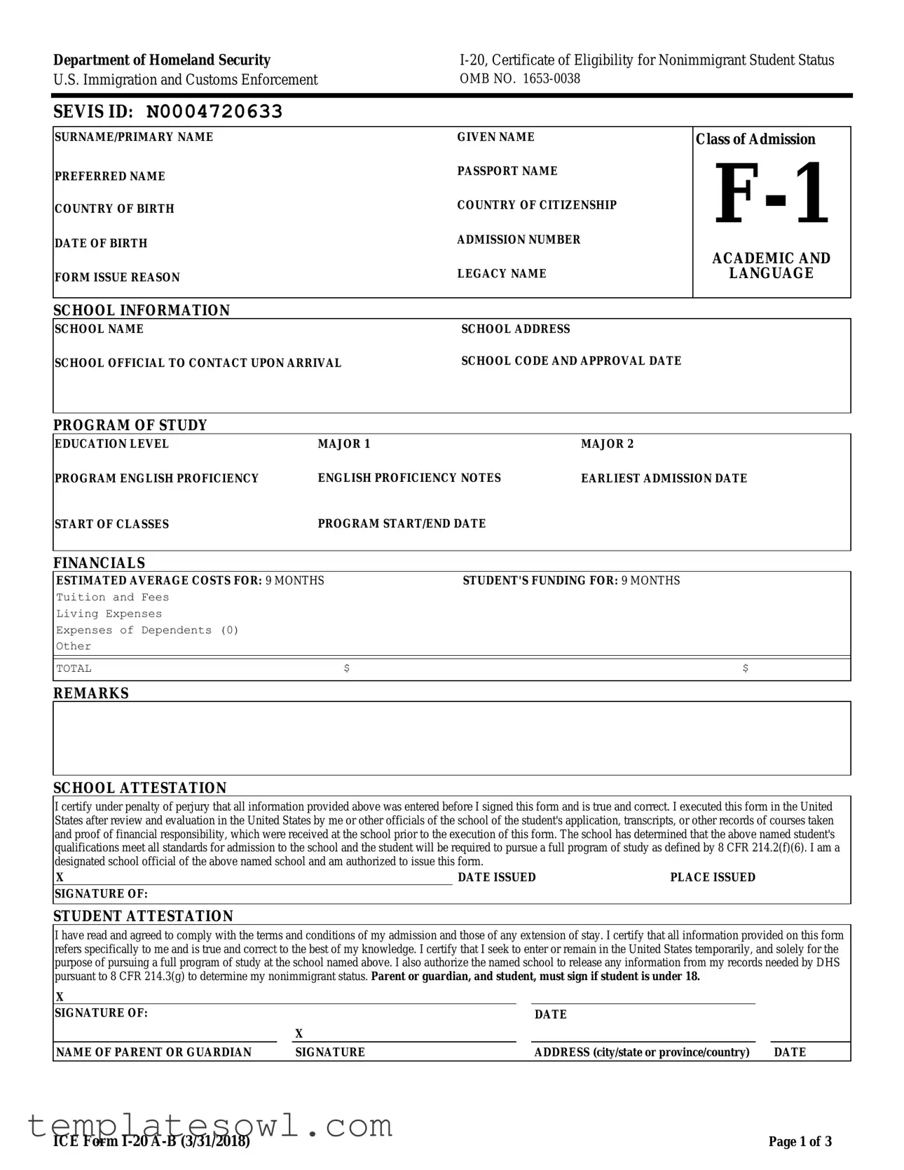 Fill Out Your I 20 Form