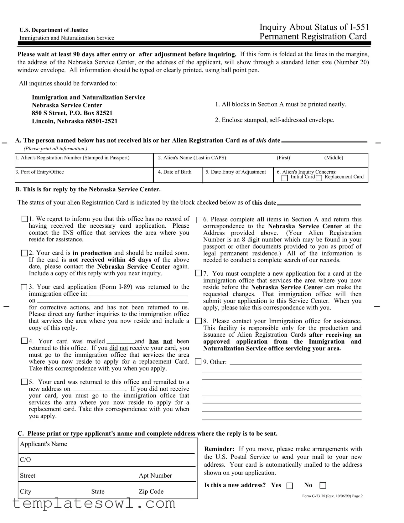Fill Out Your I 551 Form