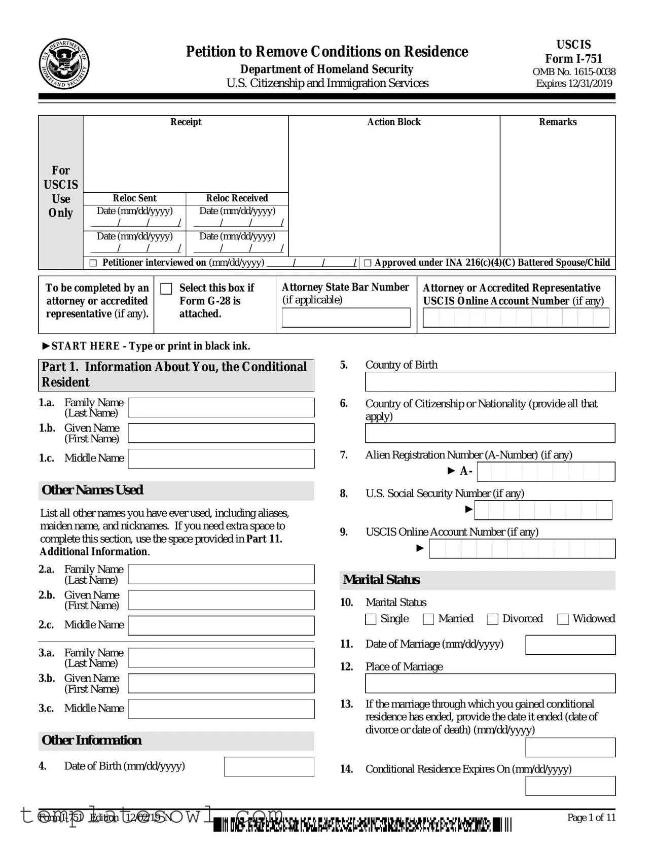 Fill Out Your I 751 Form