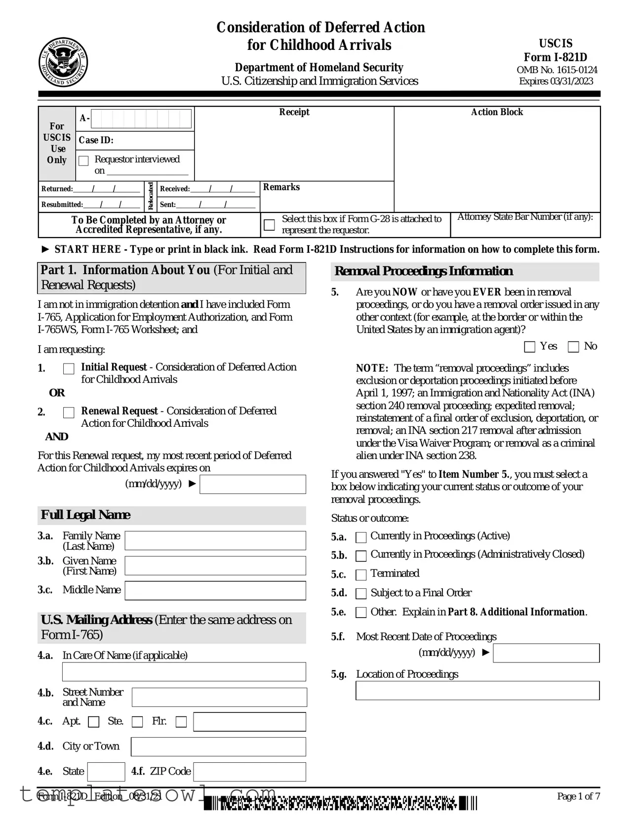 Fill Out Your I 821D Form
