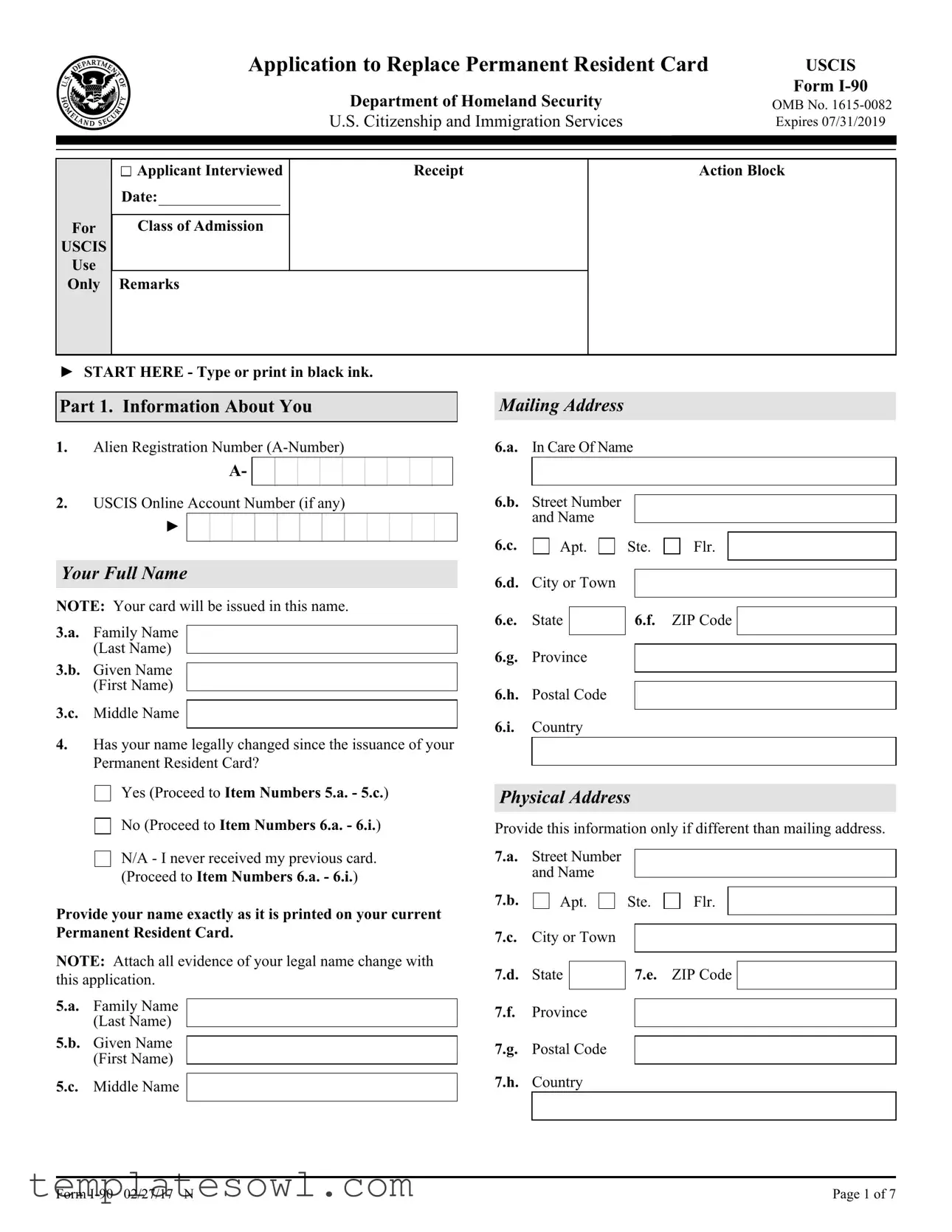 Fill Out Your I 90 Form