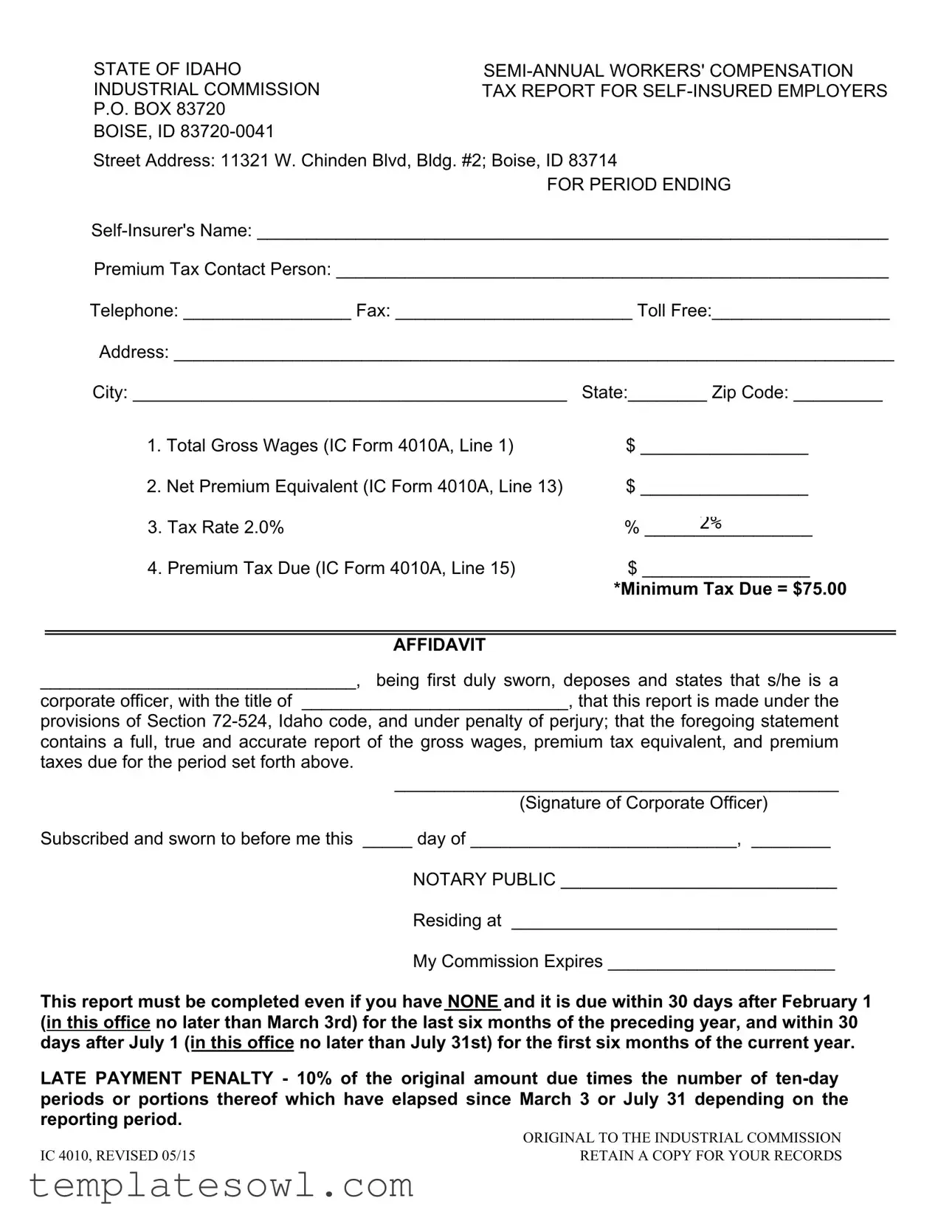 Fill Out Your Ic 4010 Form