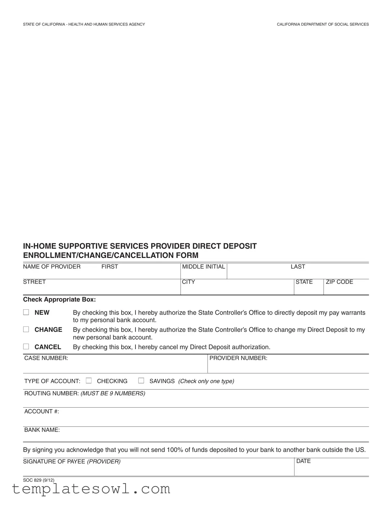 Fill Out Your Ihss Direct Deposit Form