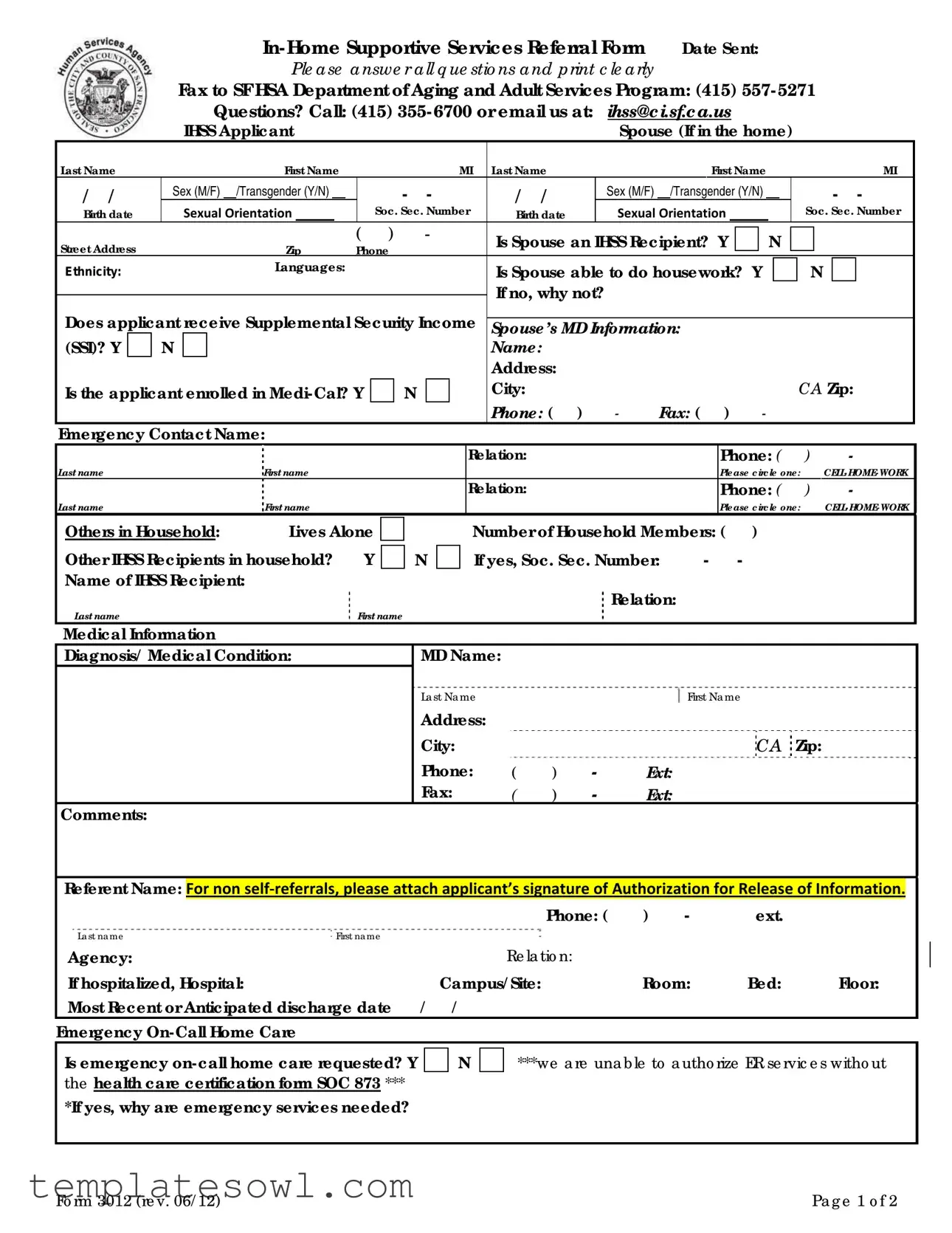 Fill Out Your Ihss Referral Form