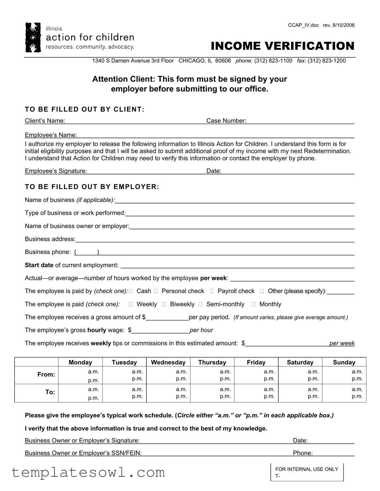 Fill Out Your Illinois Income Verification Form