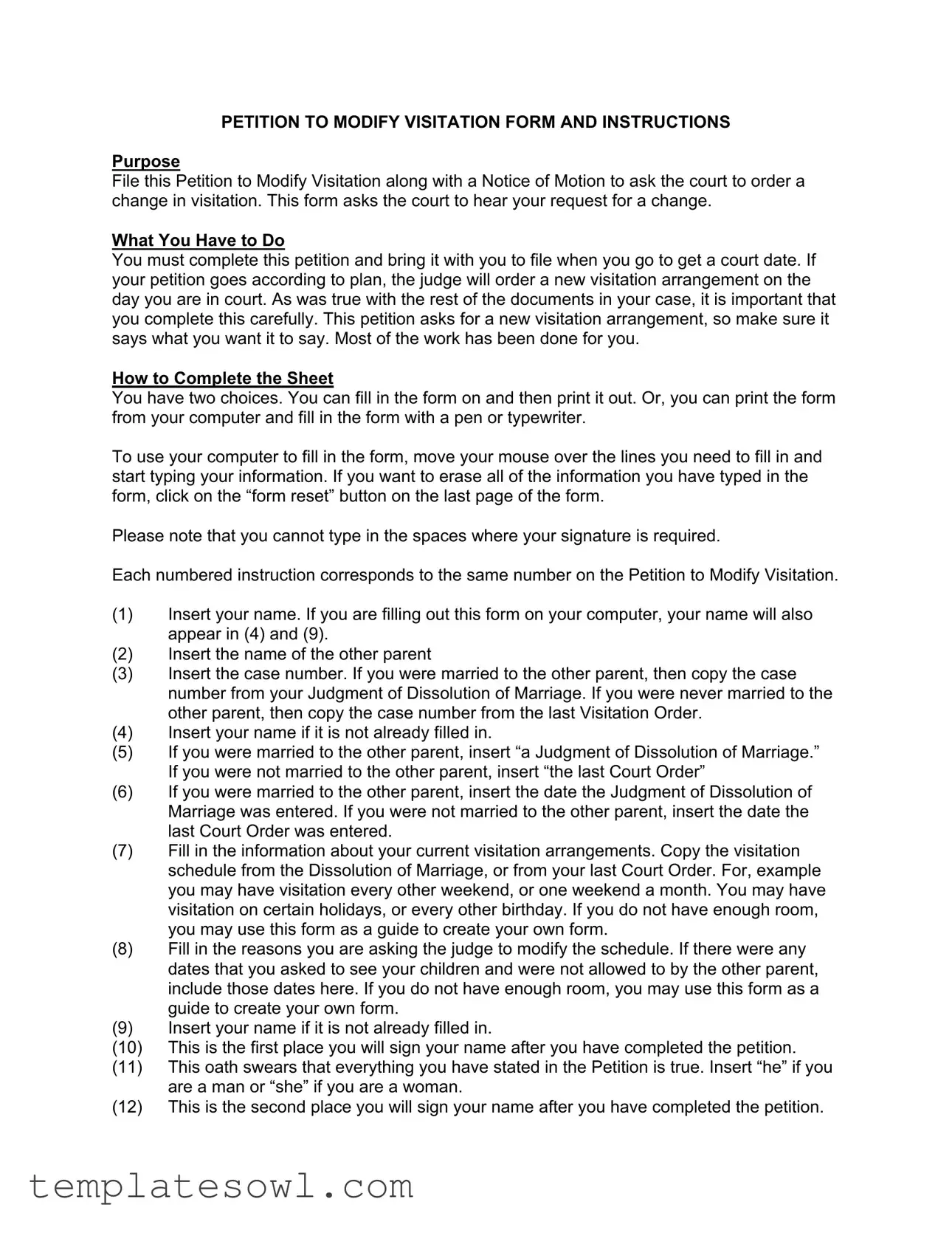 Fill Out Your Illinois Petition To Modify Form