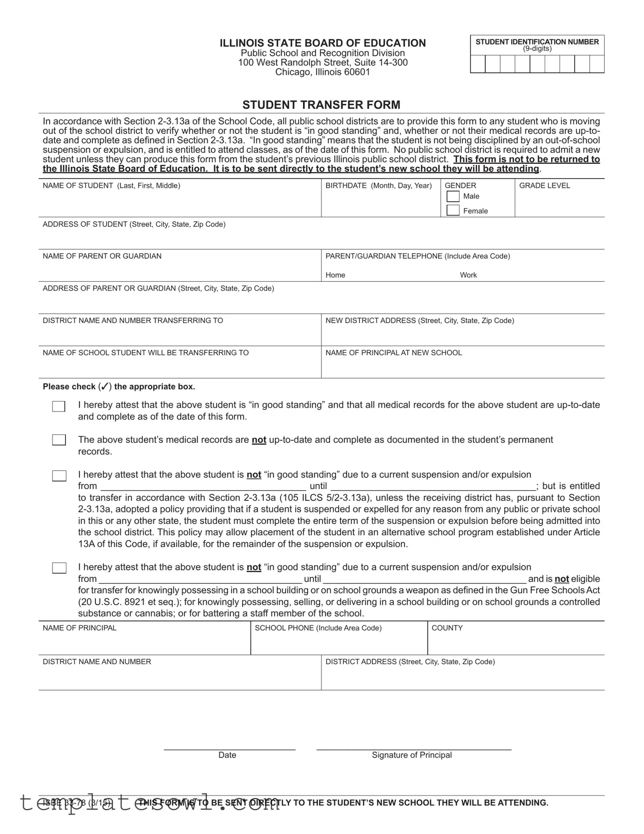 Fill Out Your Illinois School Transfer Form