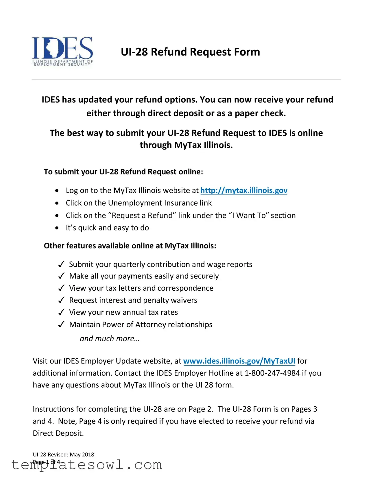 Fill Out Your Illinois Ui 28 Form