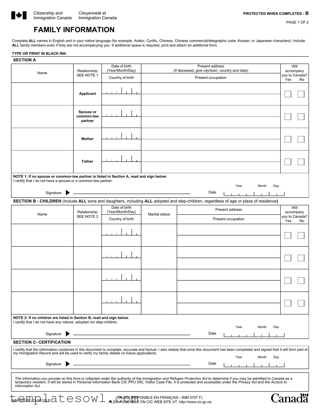 Fill Out Your Imm5707 Form