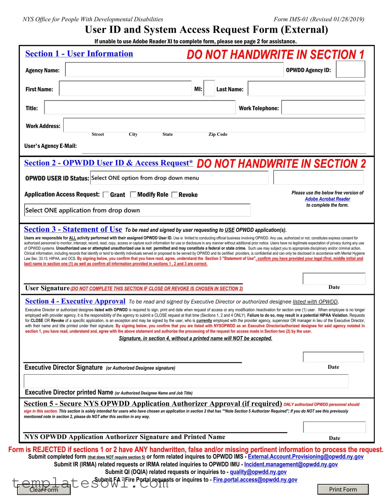 Fill Out Your Ims 01 Form