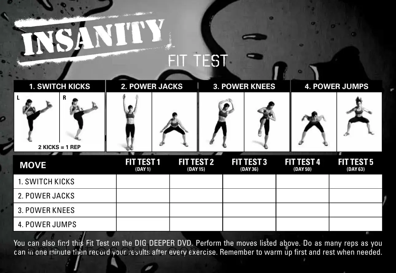 Fill Out Your Insanity Fit Test Form