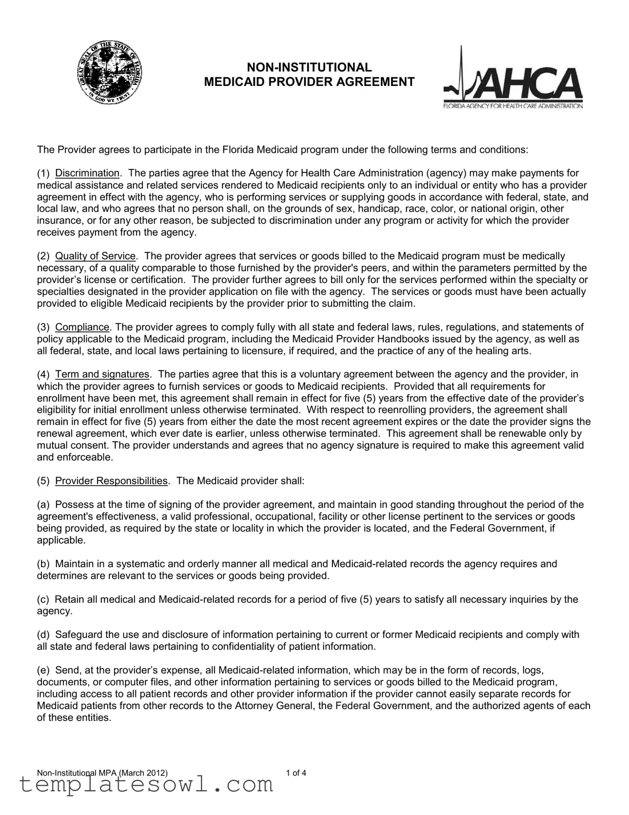 Fill Out Your Institutional Medicaid Provider Form