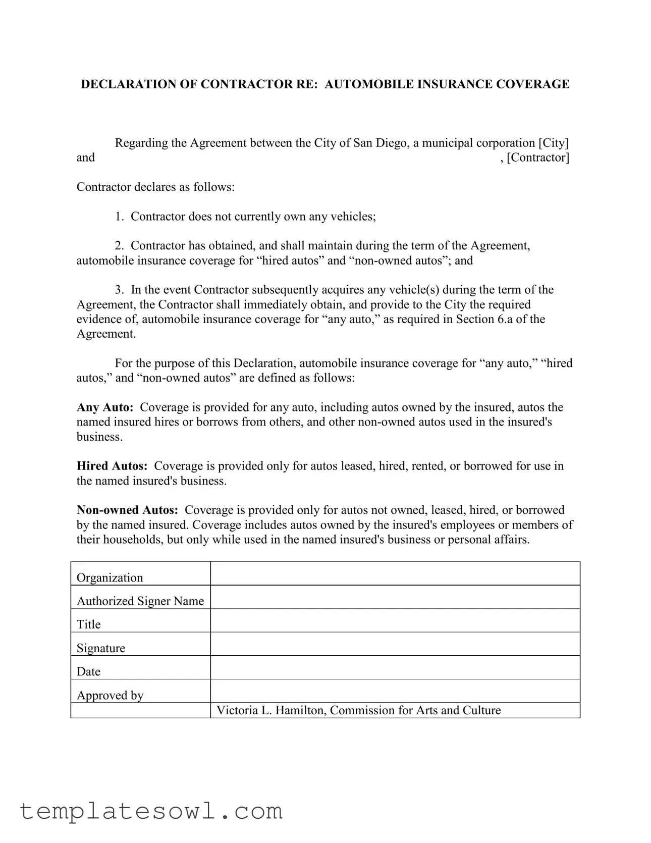 Fill Out Your Insurance Policy Declaration Page Form