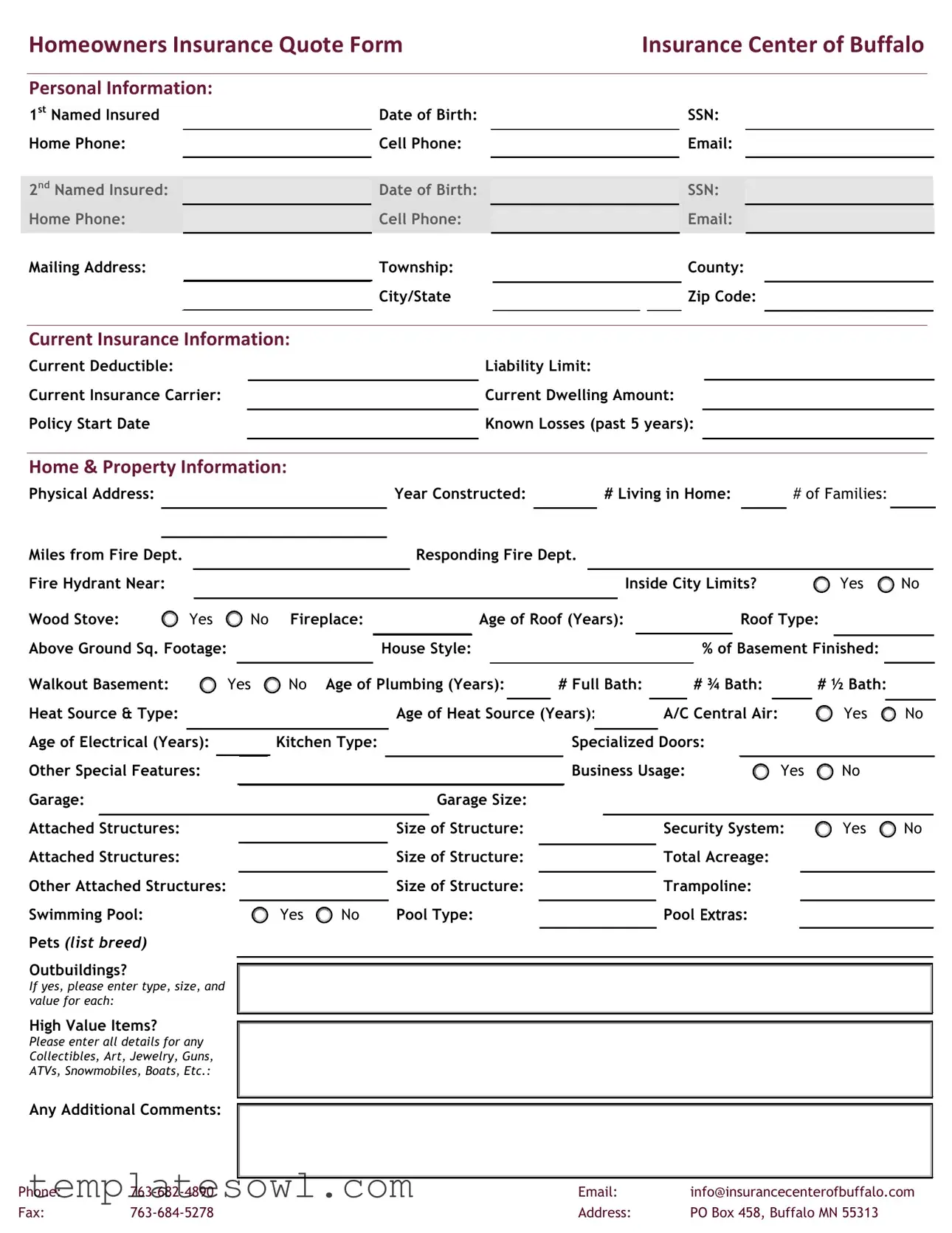Fill Out Your Insurance Quote Form
