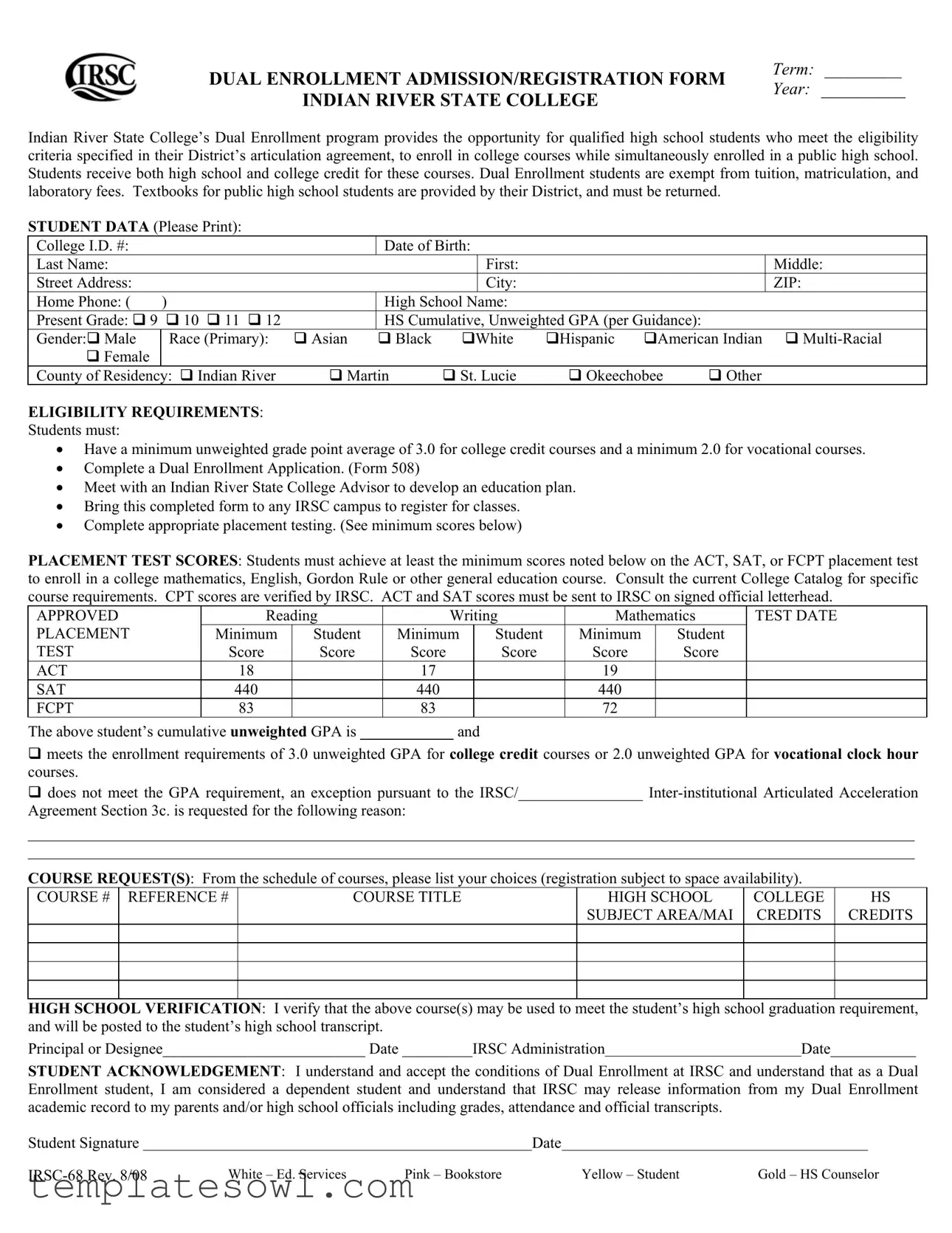 Fill Out Your Irsc 68 Form