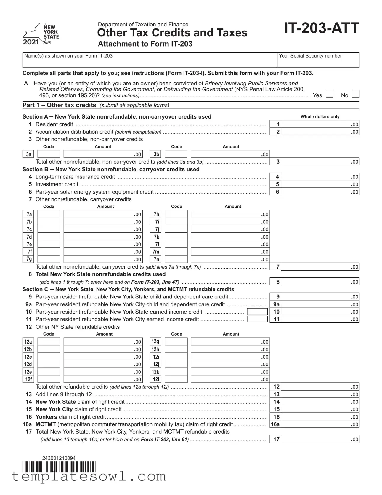Fill Out Your It 203 Att Form