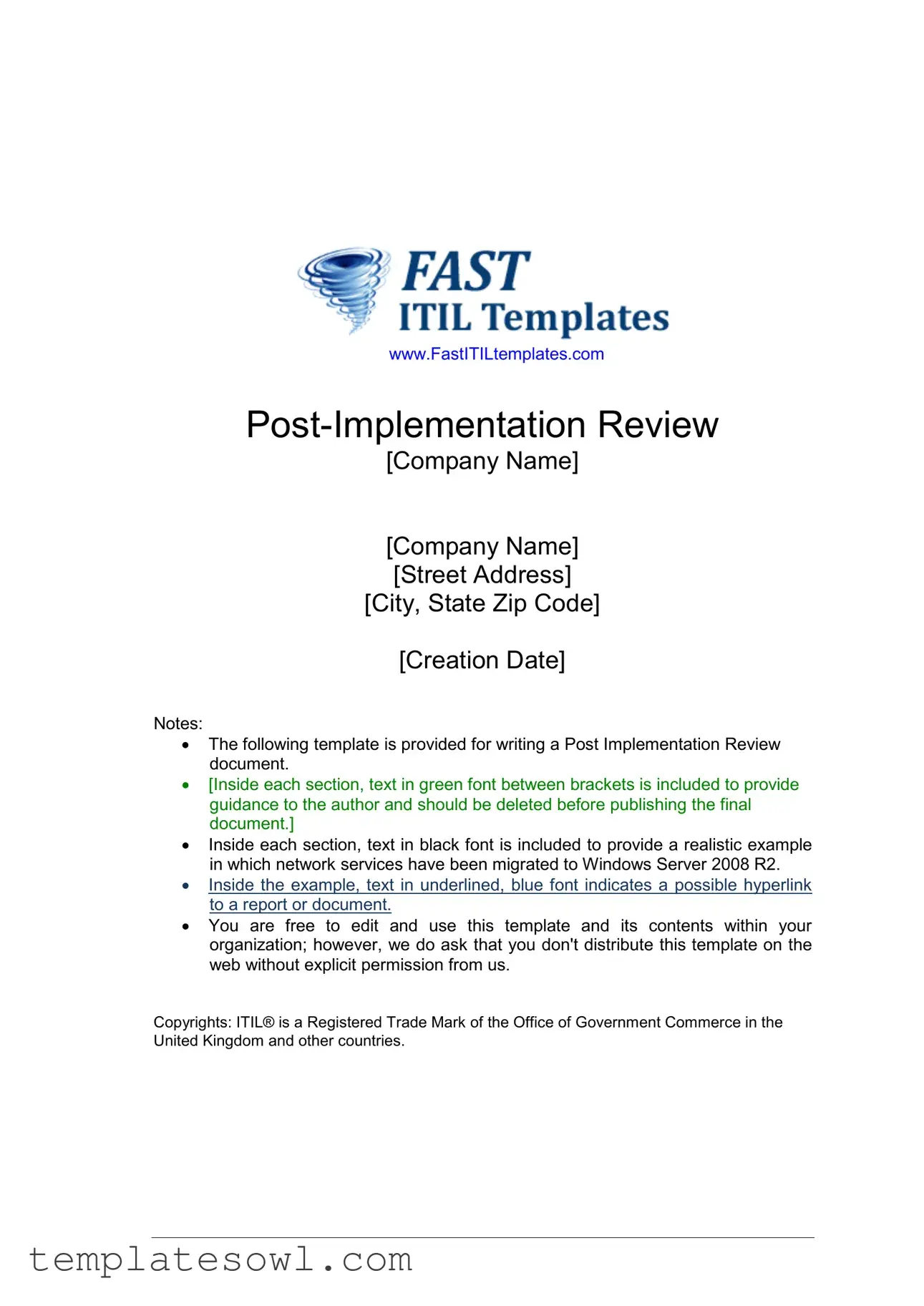 Fill Out Your Itil Form