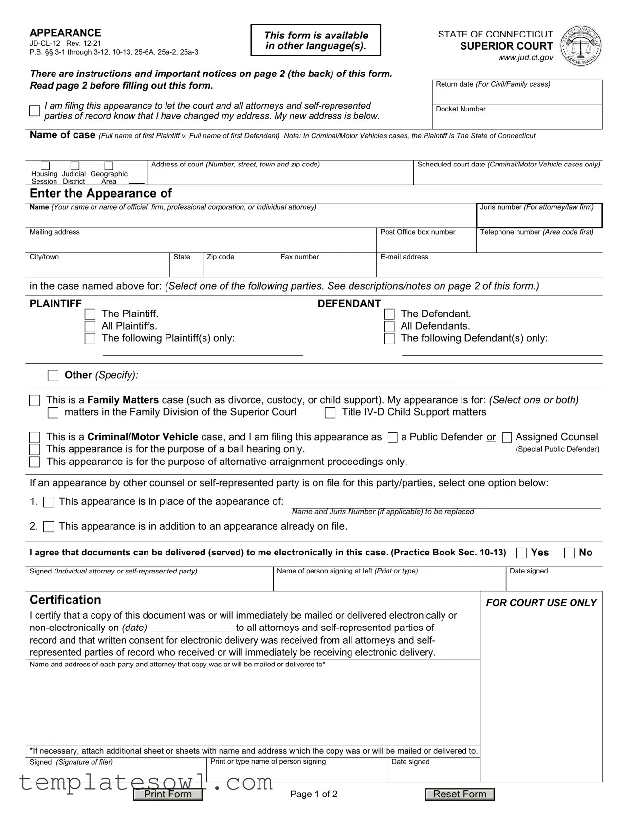 Fill Out Your Jd Cl 12 Form