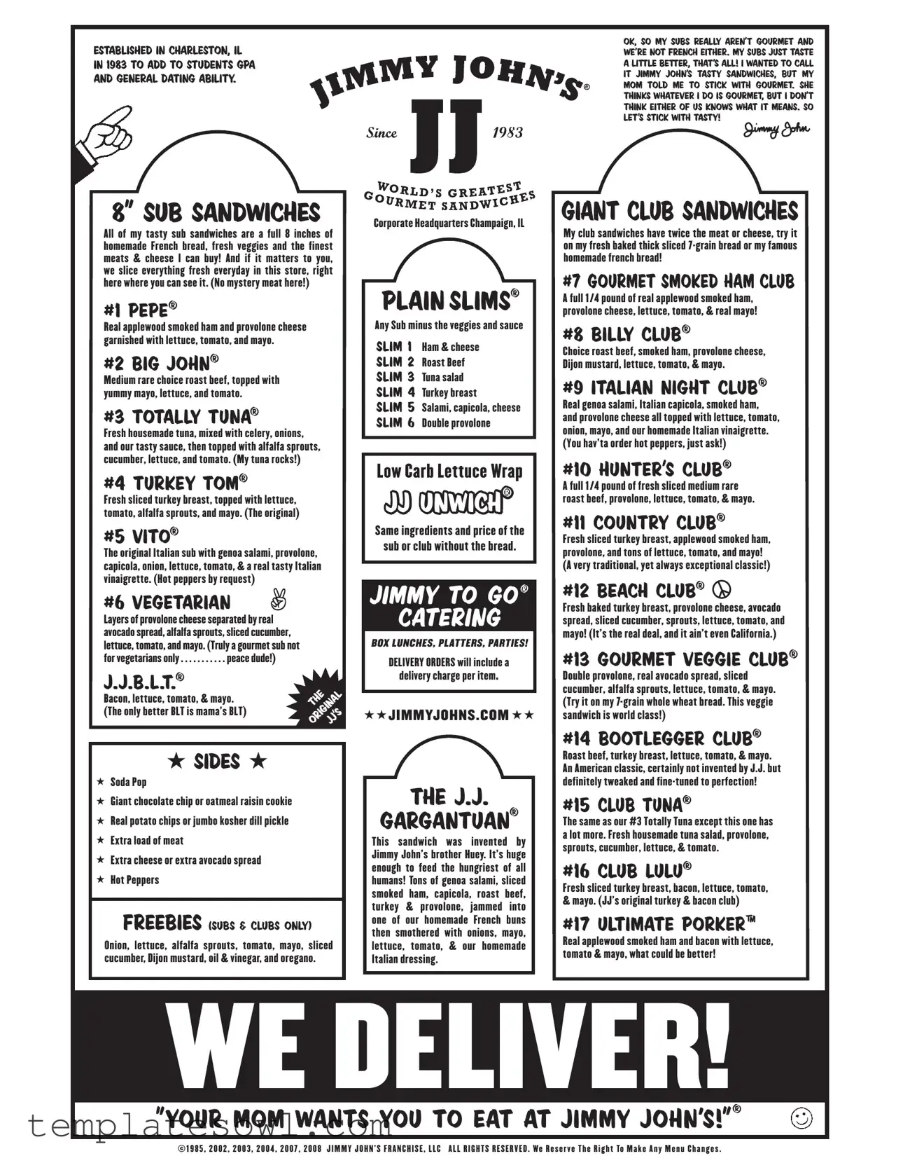 Fill Out Your Jimmy Johns Group Form