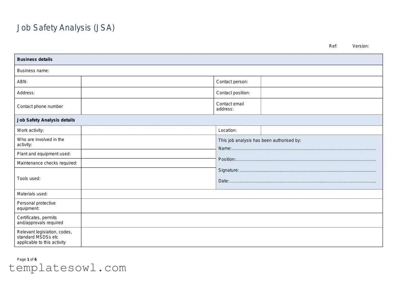 Fill Out Your Jsa Form
