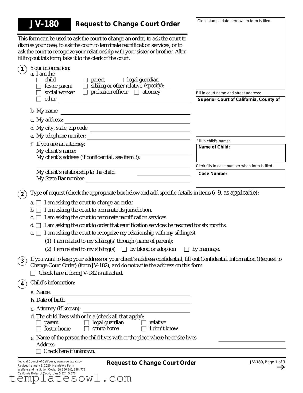 Fill Out Your Jv 180 Form