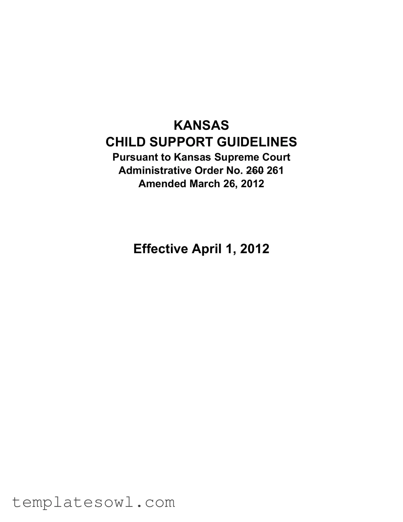 Fill Out Your Kansas Child Support Form