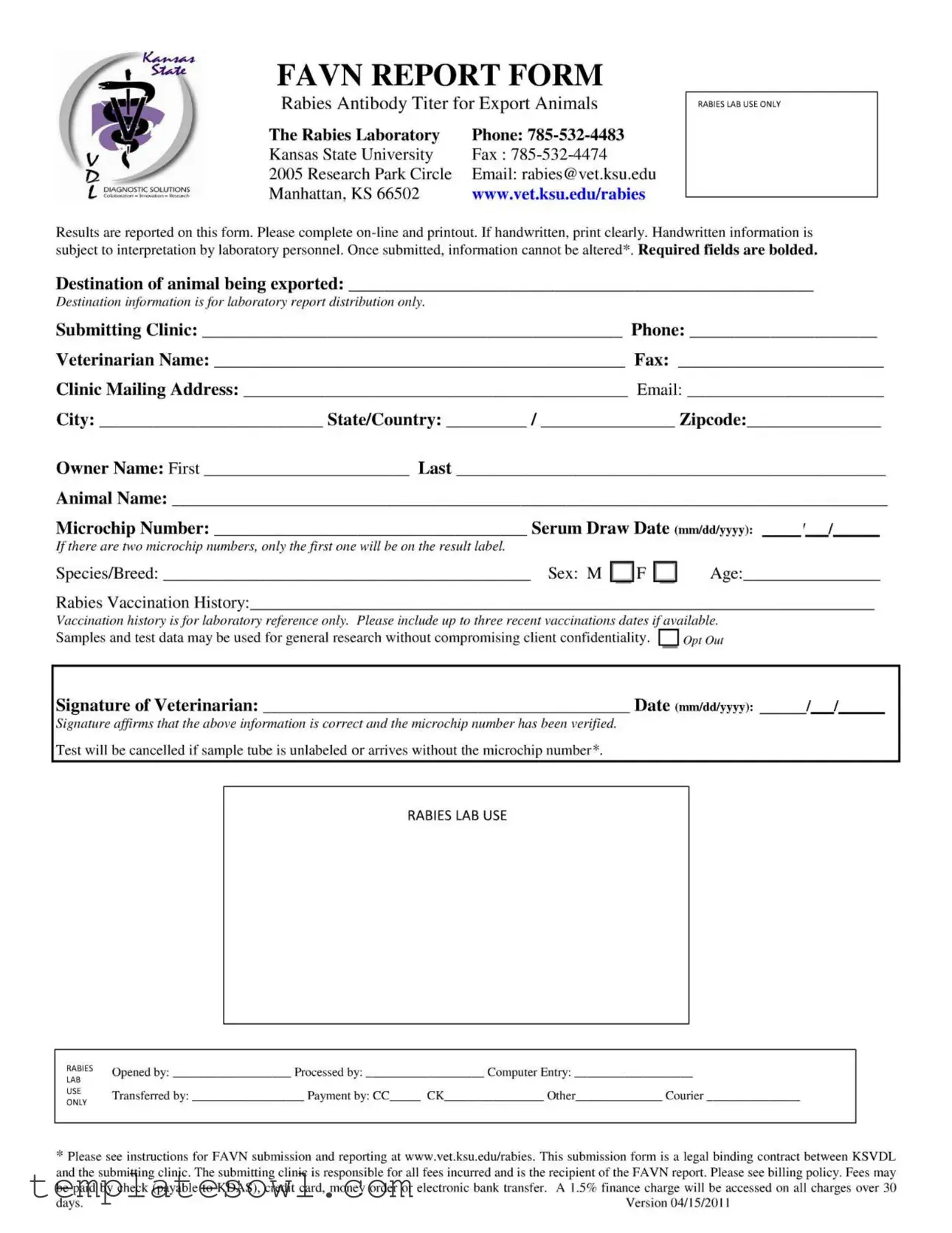 Fill Out Your Kansas Favn Report Form