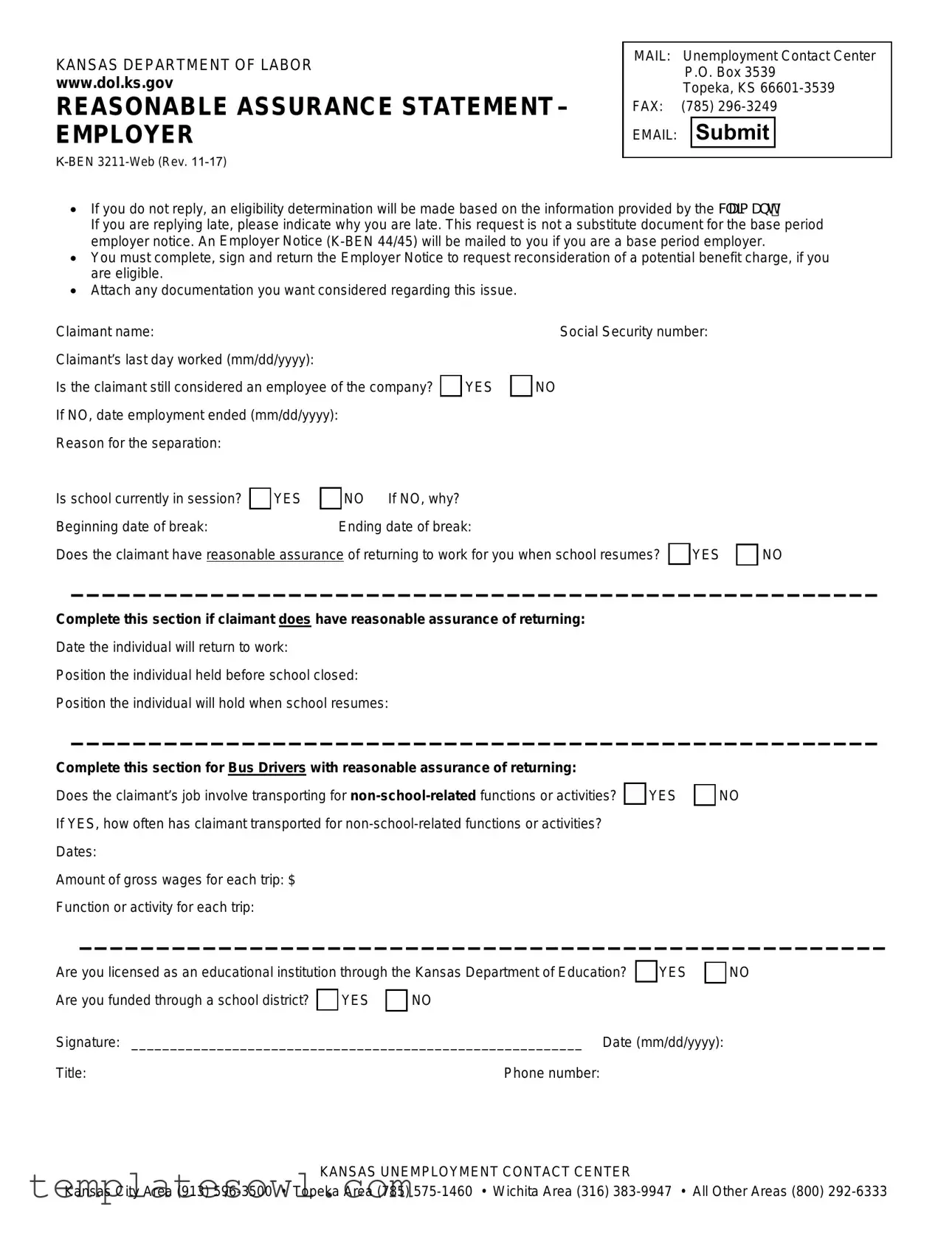 Fill Out Your Kansas K Ben 3211 Form