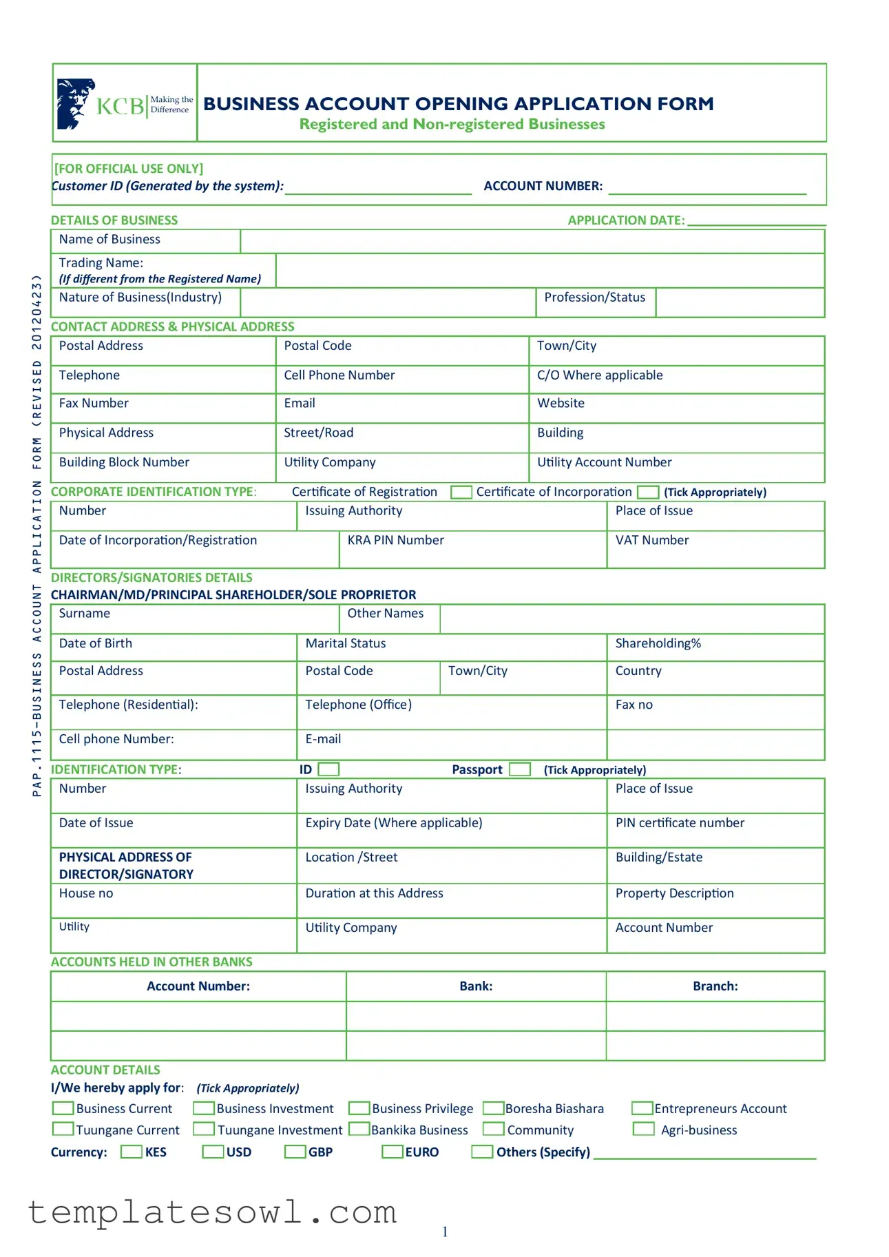 Fill Out Your Kcb Registration Form
