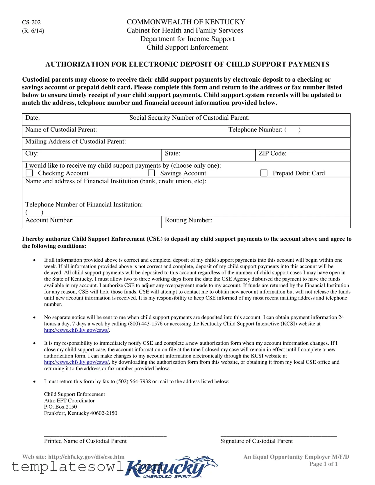 Fill Out Your Kentucky Cs 202 Form