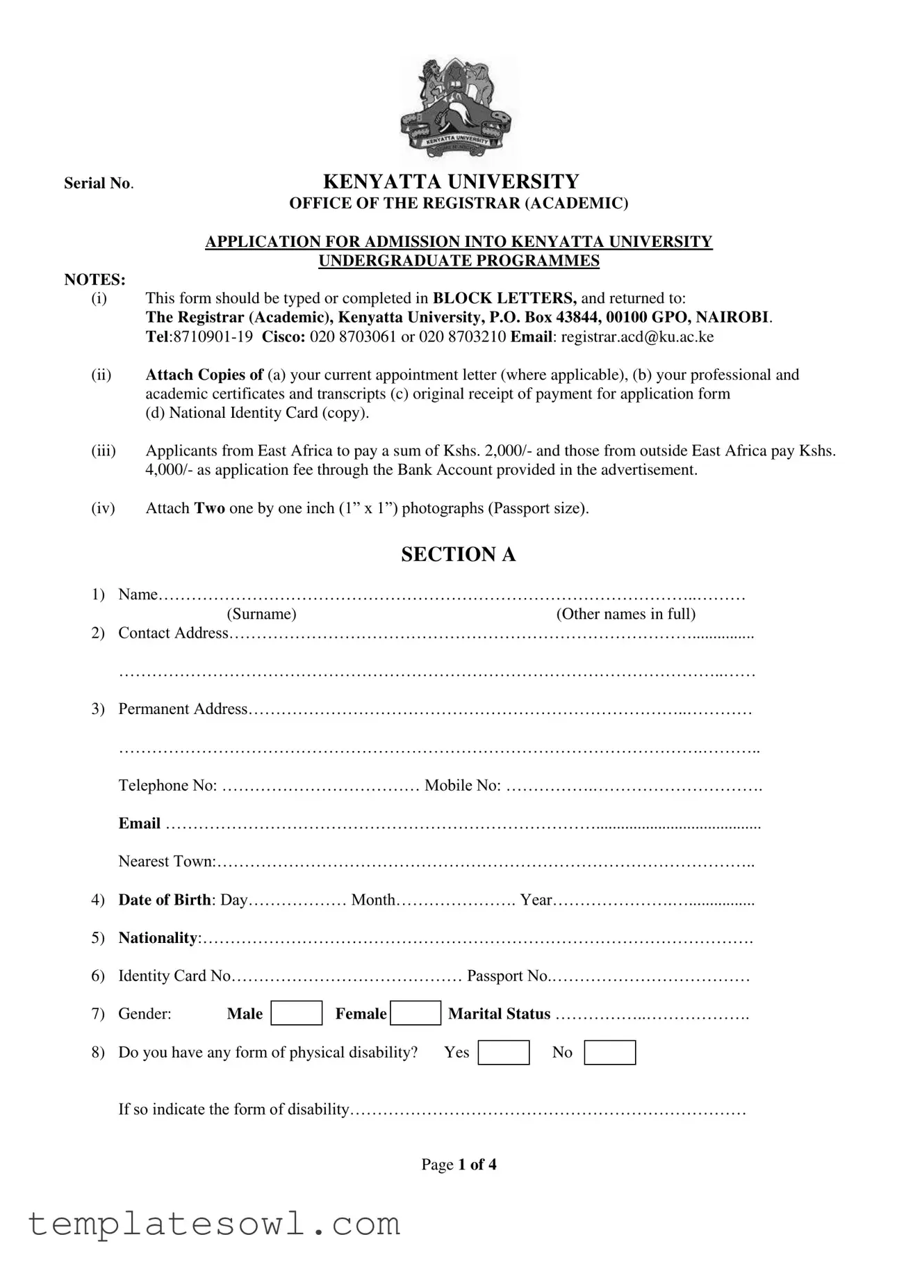 Fill Out Your Kenyatta University Application Form