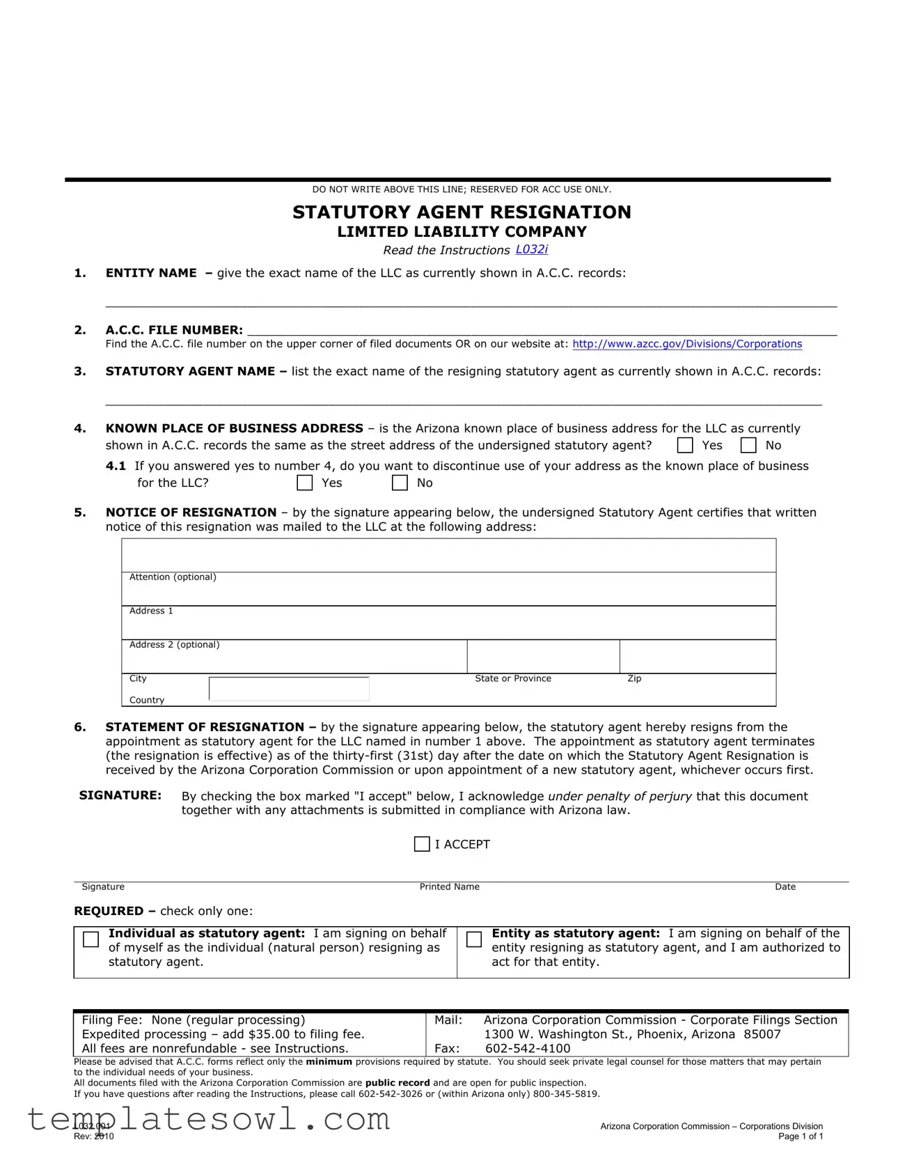 Fill Out Your L032 001 Form