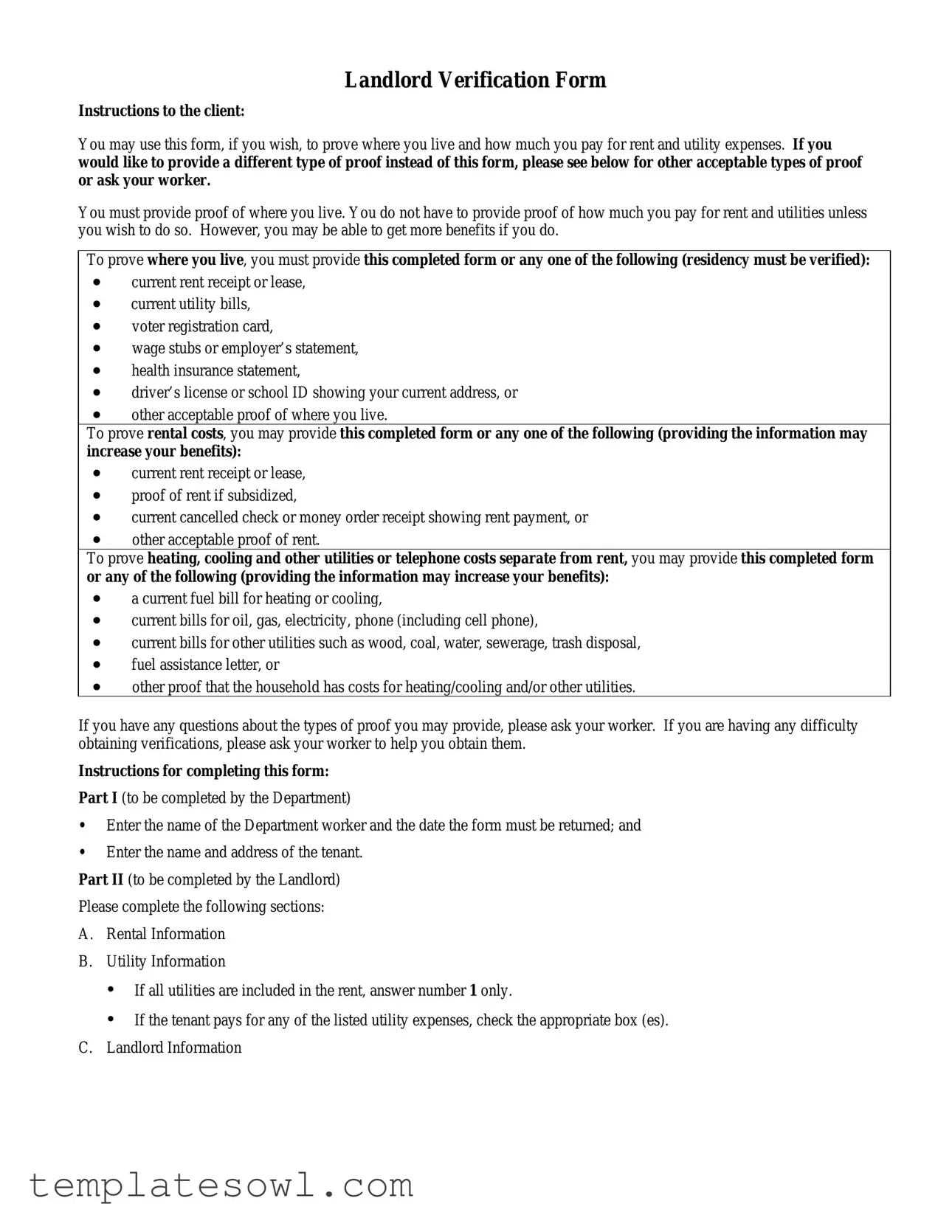 Fill Out Your Landlord Verification Form