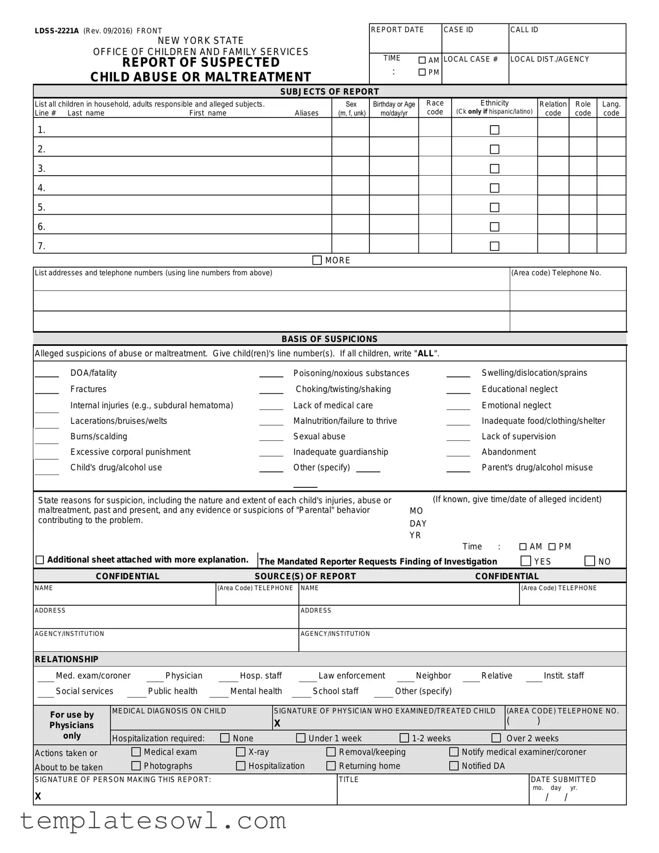 Fill Out Your Ldss 2221A Form