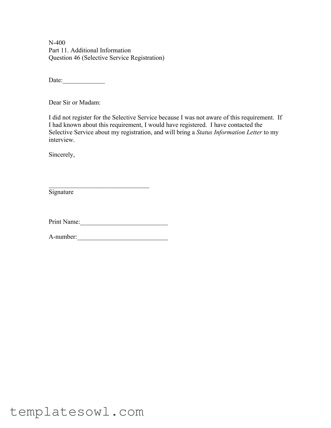 Fill Out Your Letter Sample Of Failure To Register Form