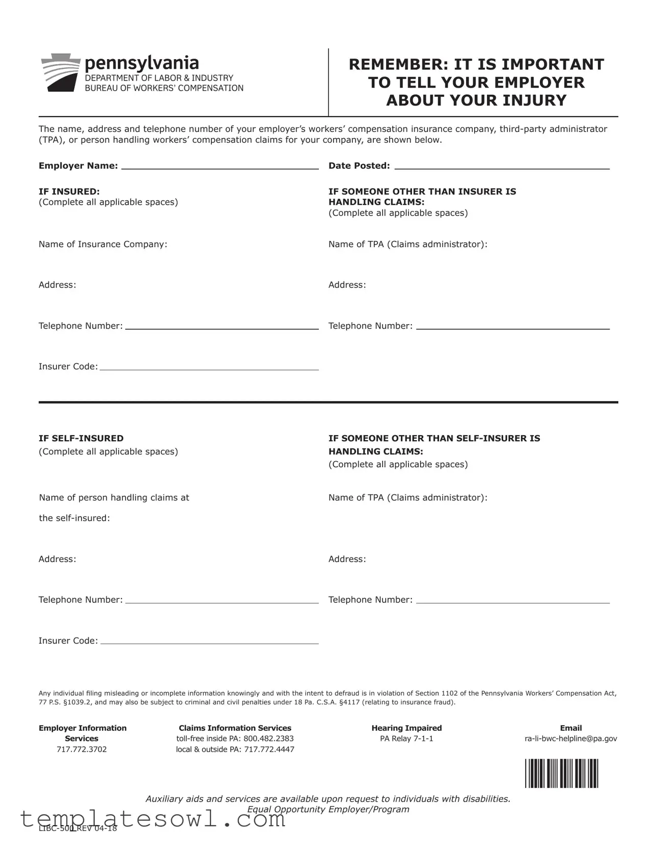 Fill Out Your Libc 500 Form
