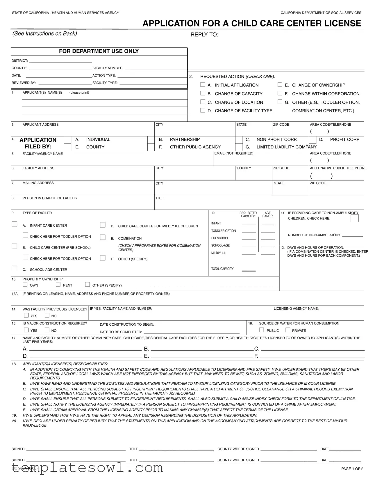 Fill Out Your Lic 200A Form