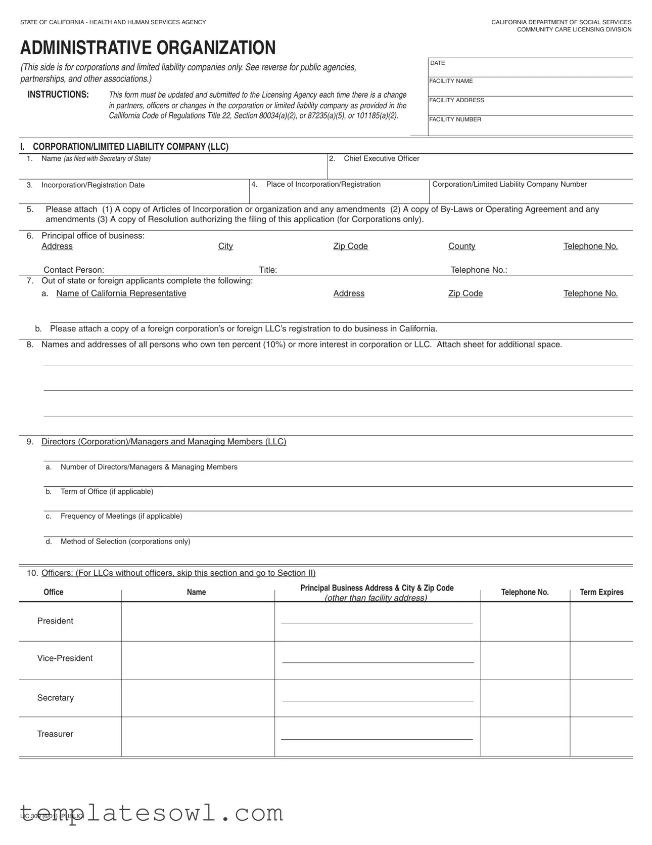 Fill Out Your Lic 309 Form