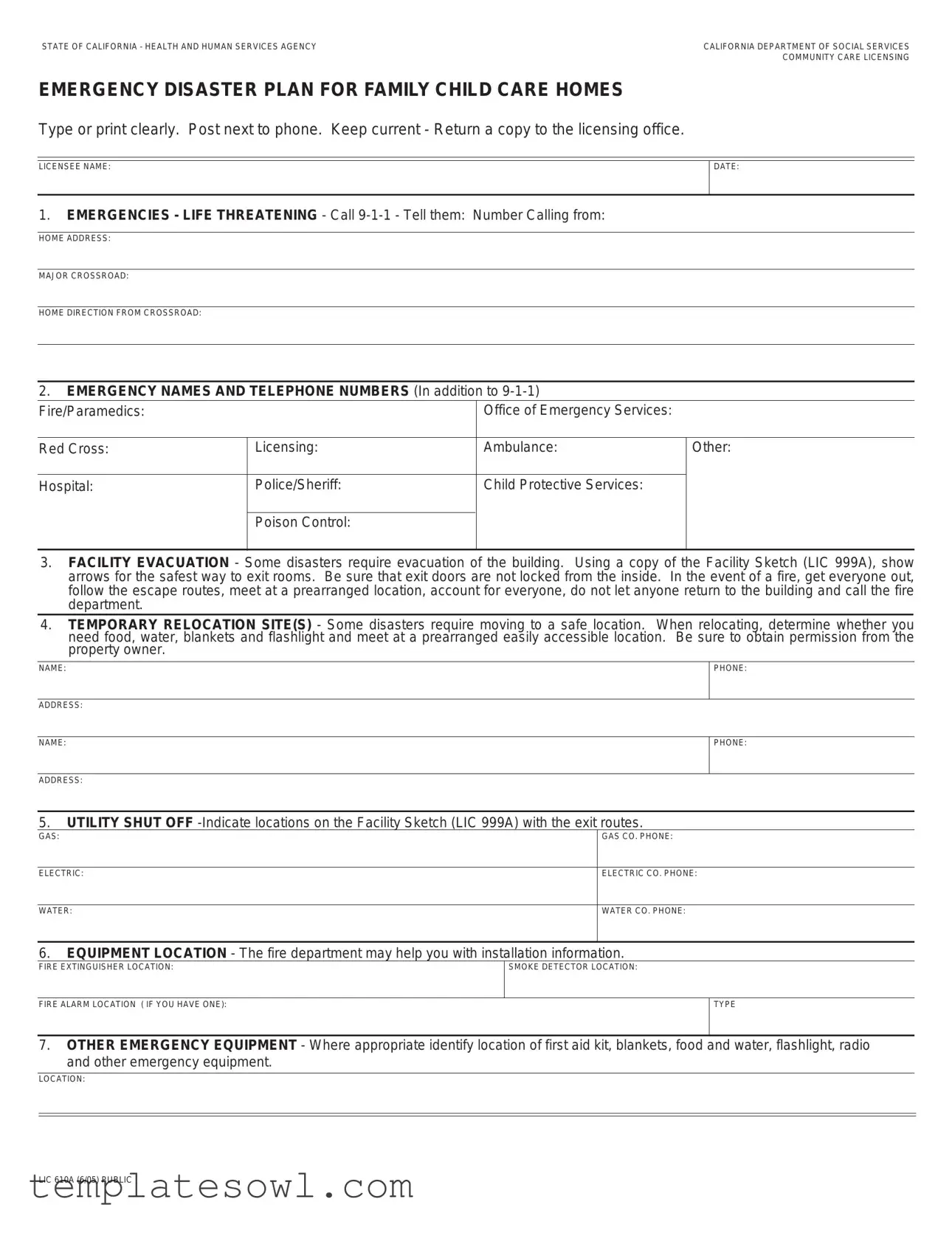 Fill Out Your Lic 610A Form