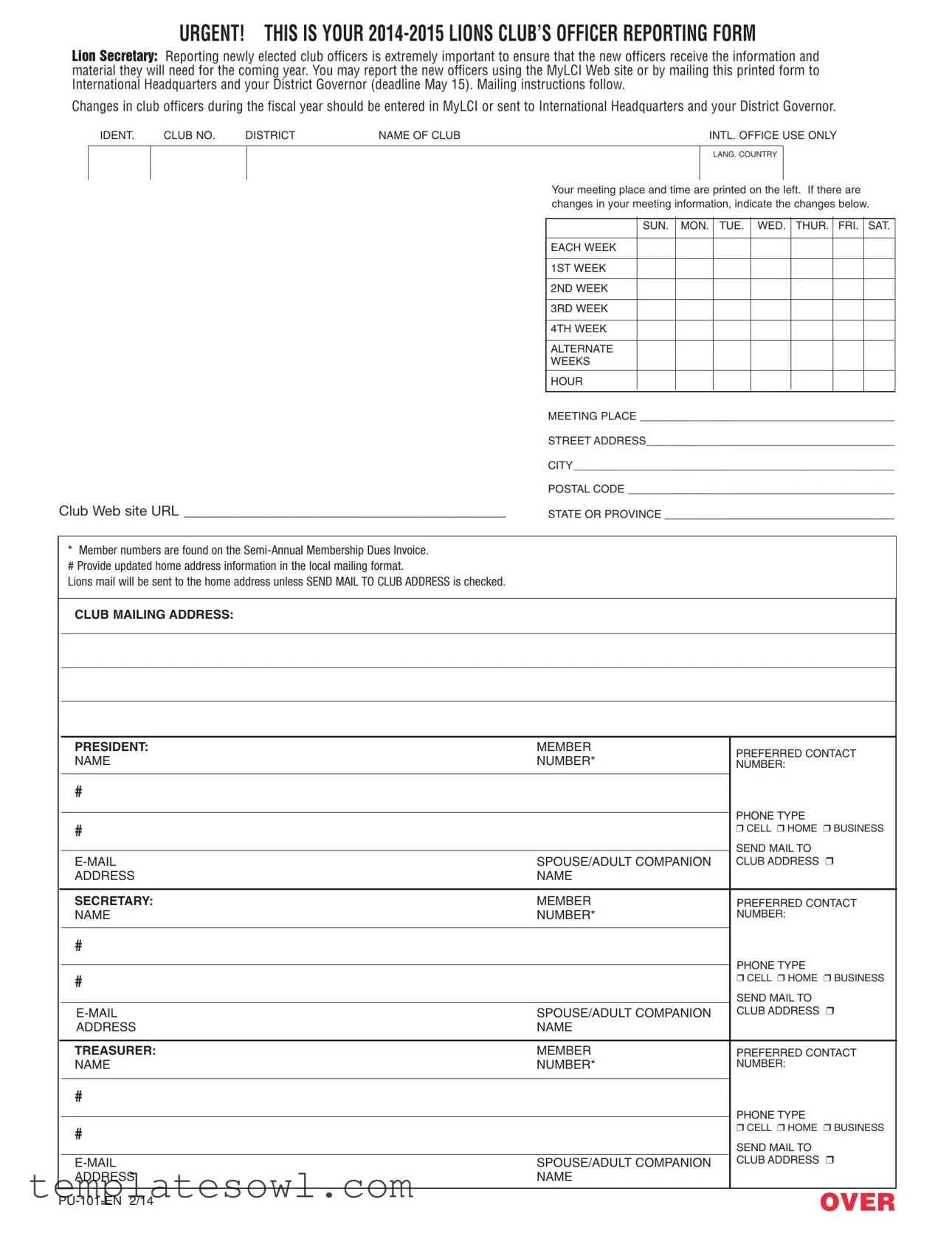 Fill Out Your Lionsclubs Org Mylci Form