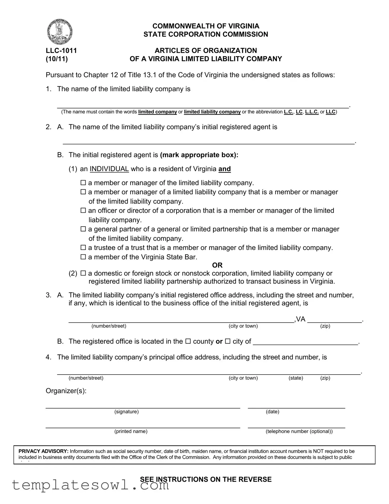 Fill Out Your Llc 1011 Form