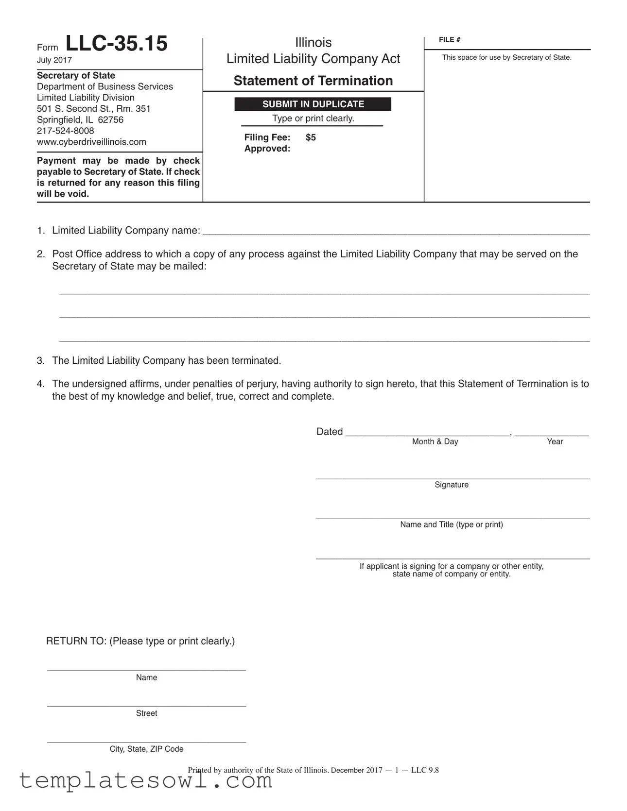 Fill Out Your Llc 35 15 Form