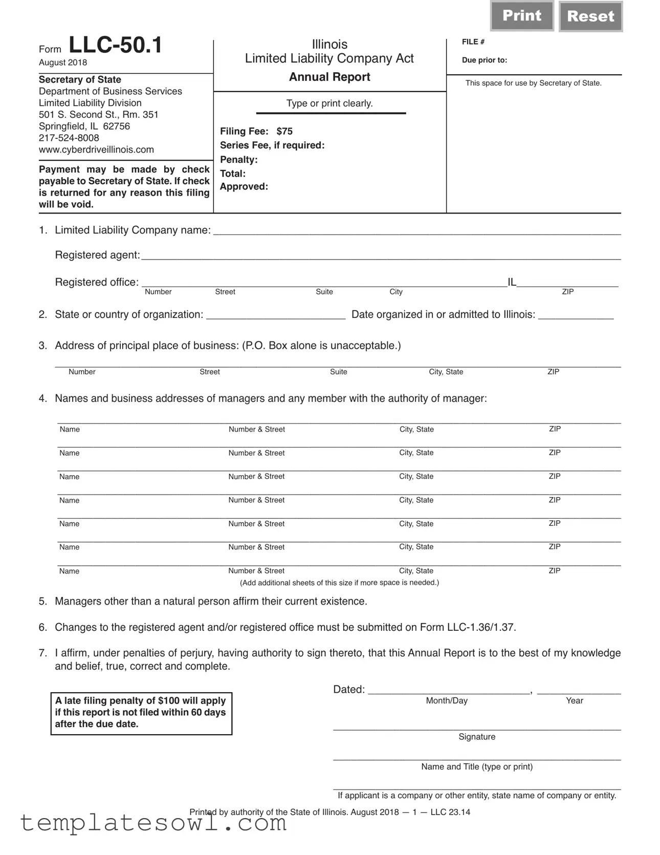 Fill Out Your Llc 50 1 Form