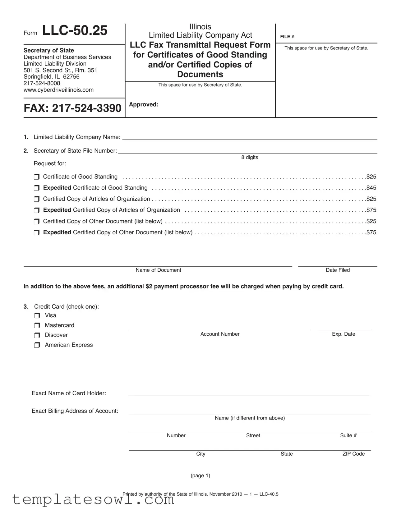 Fill Out Your Llc 50 25 Form